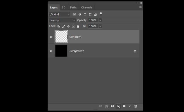 filling the backgound with black color and creating a new layer